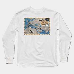 TWA World Air Routes Vintage Poster Long Sleeve T-Shirt